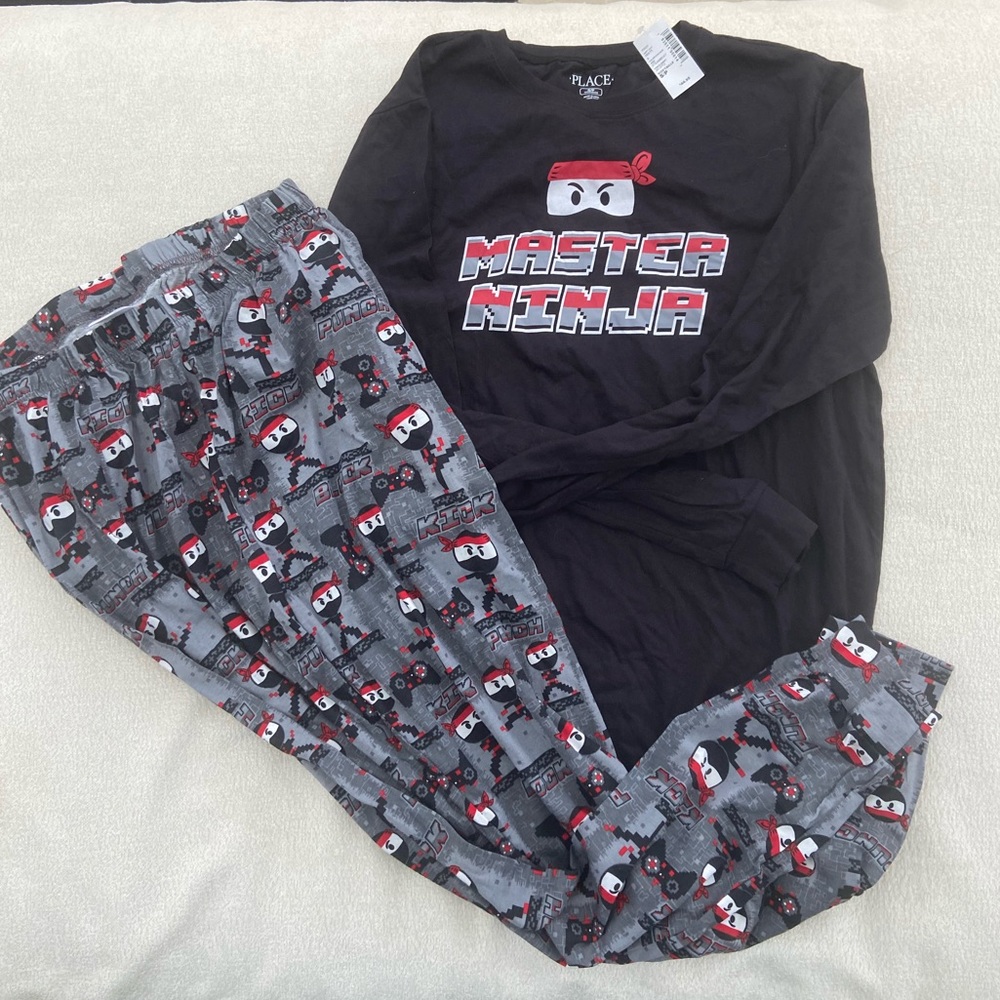 NWT! PLACE ninja 100% cotton pajama set